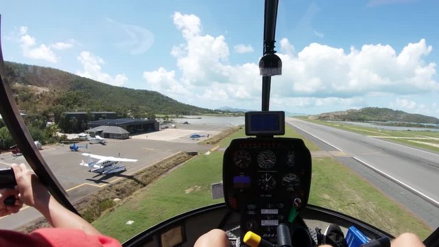 POV, landing helicopter on Australia airport