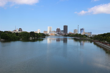Skyline of Rochester New York, a city that is in Western NY