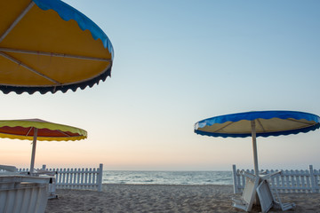 colorful umbrellas from the sun on the beach