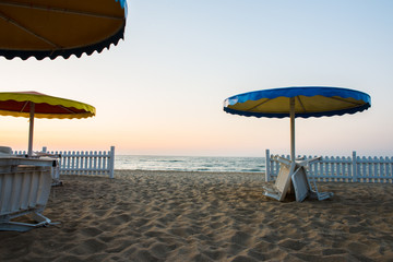 colorful umbrellas from the sun on the beach