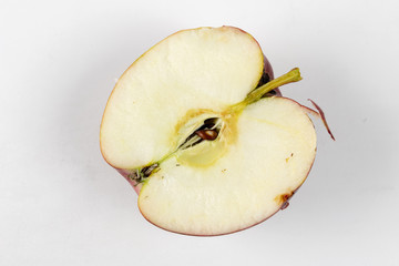 Fototapeta premium Tasty and ripe apple on the kitchen table. Sweet fruits from central europe.