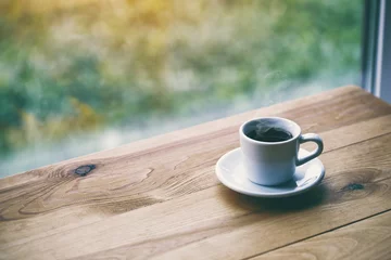 Fotobehang cup of fresh morning coffee © Ivan Kruk