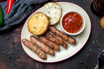 Fried hunter sausage