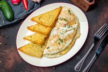 omelette breakfast on plate
