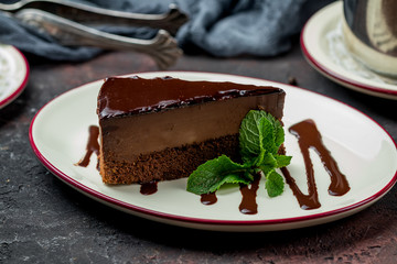 Chocolate cake slice