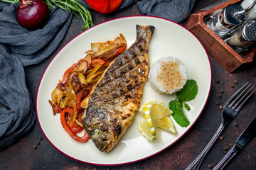 Dorado on grill