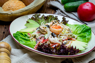 Salad with seafood