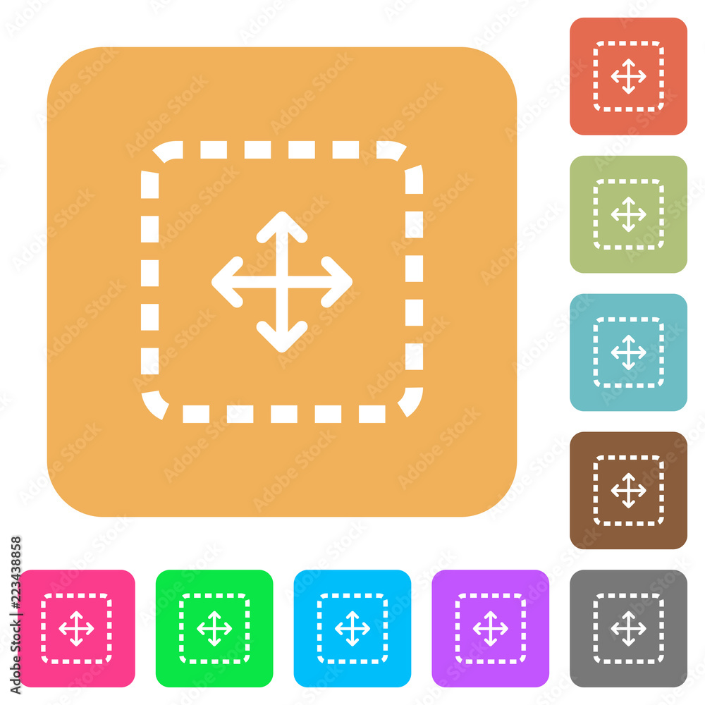 Poster drag object rounded square flat icons