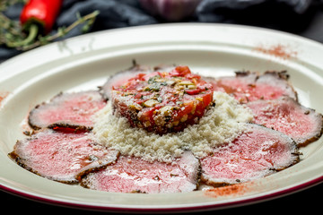 Beef carpaccio with Parmesan