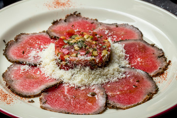 Beef carpaccio with Parmesan