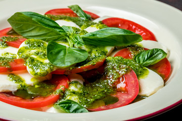 Caprese salad with mozzarella and tomato