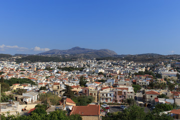 Panoramic view to Rethymno from Fotezza. The Fortezza is the citadel of the city of Rethymno in Crete, Greece.
