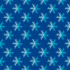 Light blue snowflakes on dark blue background