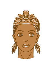 prinzessin königin krone gesicht hübsch frau mädchen kopf weiblich sexy heiß zöpfe comic cartoon clipart cool frech