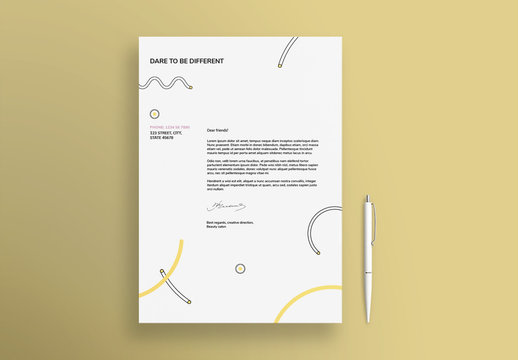 Letterhead Layout With Pastel Shapes