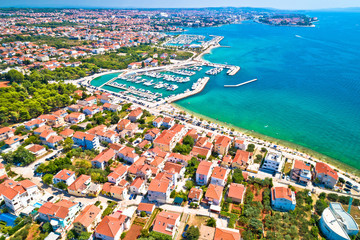 City of Zadar waterfront aerial summer view - obrazy, fototapety, plakaty