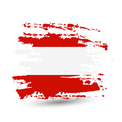 Grunge brush stroke with Austria national flag