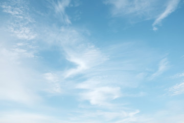 white clouds on azure sky