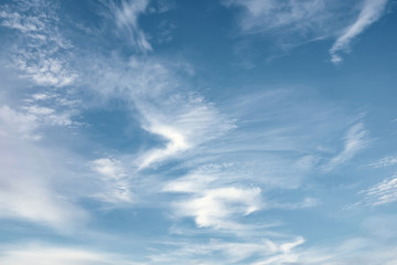 white clouds on azure sky