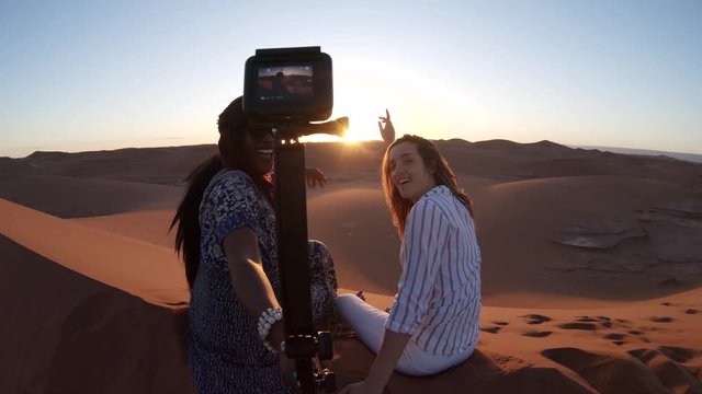 POV, taking selfie in desert