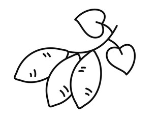 芋掘り葉(線画)