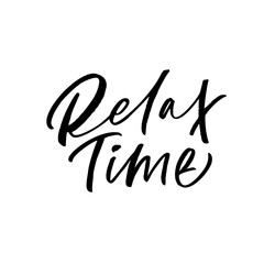 Fototapeta na wymiar Relax time card. Modern vector brush calligraphy. Ink illustration with hand-drawn lettering. 