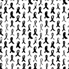 Seamless pattern with cancer ribbons.