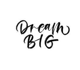 Dream big vector phrase. Hand drawn calligraphy quote.