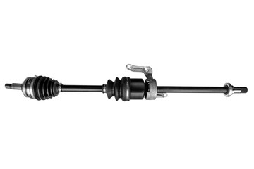 drive shaft set the wheel assembly in a car on a white background
