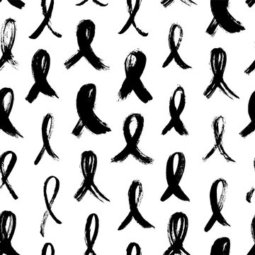 Seamless pattern with cancer ribbons.