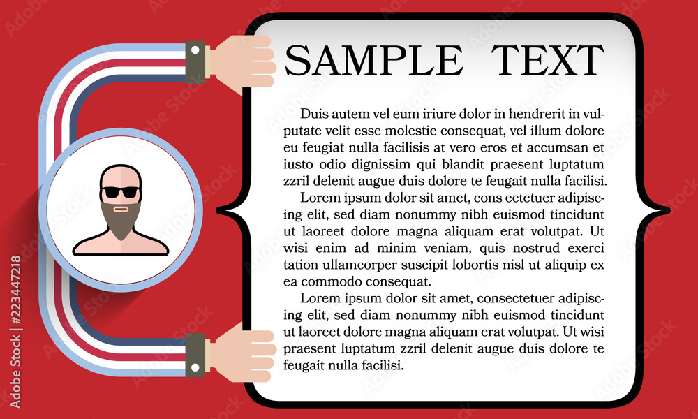 Poster vector text box for fill your text with flat design portrait