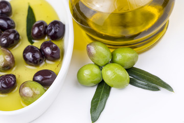 Fresh olive and olive oil