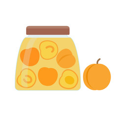 Canned apricots. vector illustration
