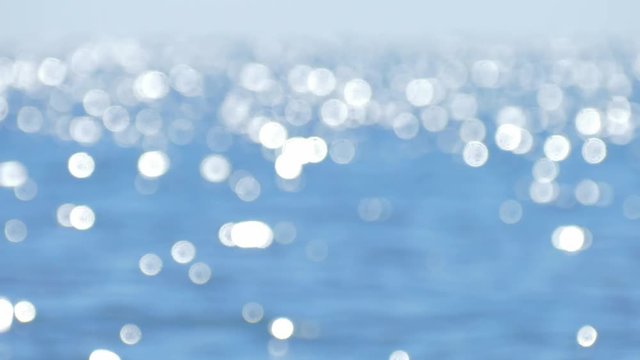  Blurred image of sparkling sea surface /	Background from blue colored sparkling water surface, blurred imag