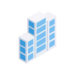 Multi-storey building. isometric style