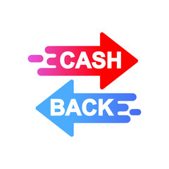 Opposite arrow. with an inscription cashback