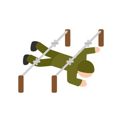 Soldiers on the obstacle course