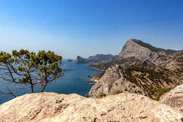 mountain landscape with the sea