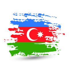 Grunge brush stroke with Azerbaijan national flag