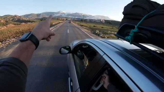 Looking out window of car in Morocco, POV