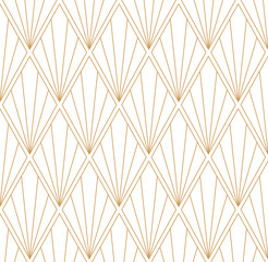 Vector Square Art Deco Pattern. Seamless Abstract Background. Geometric Vintage Style Texture. © daniela