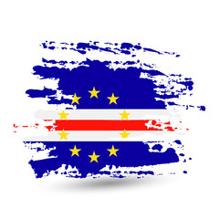 Grunge brush stroke with Cape Verde national flag