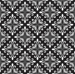 Arabesque Decorative Tiles Vector Seamless. Traditional floral style background. Abstract damask geometric texture.