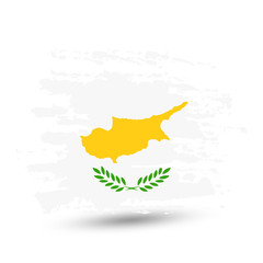 Grunge brush stroke with Cyprus national flag