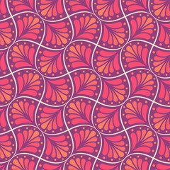 Vector floral damask seamless pattern. Elegant abstract art nouveau background. Classic flower motif texture.