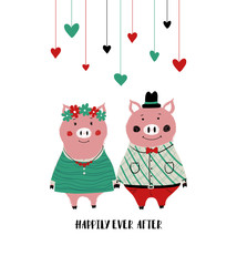 Couple Of Pigs In Love.