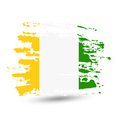 Grunge brush stroke with Ireland national flag