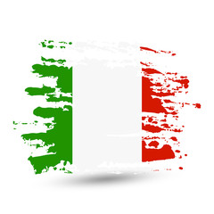 Grunge brush stroke with Italy national flag