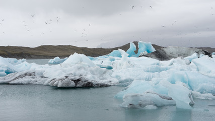 Fototapeta na wymiar Jökulsárlón Gletscherlagune am Fuß des Vatnajökull, Island