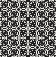 Seamless Arabesque Ornament Floral Pattern. Geometric Background. Abstract Leaf Texture.